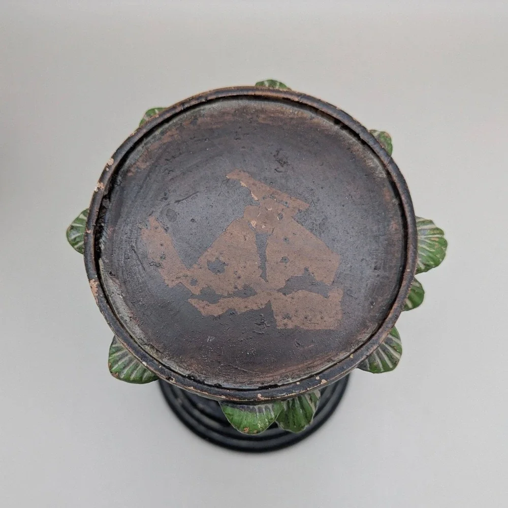 Vintage Style Monkey Palm Tree‎ Coconuts Pillar Candle Stands Holders - Set of 2